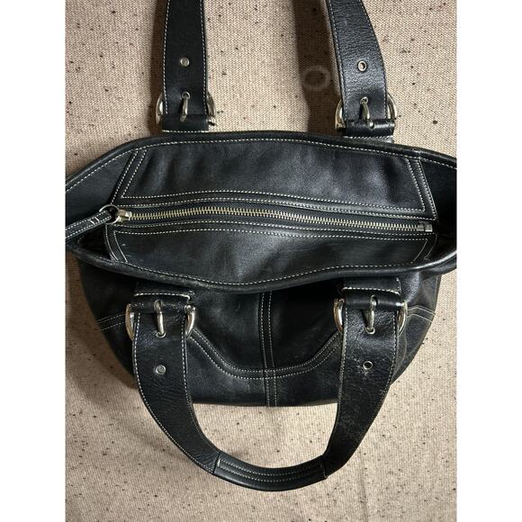 Vintage Y2K Coach Soho Buckle Shoulder Bag Black Leather Tote Purse 9544 - Picture 7 of 9